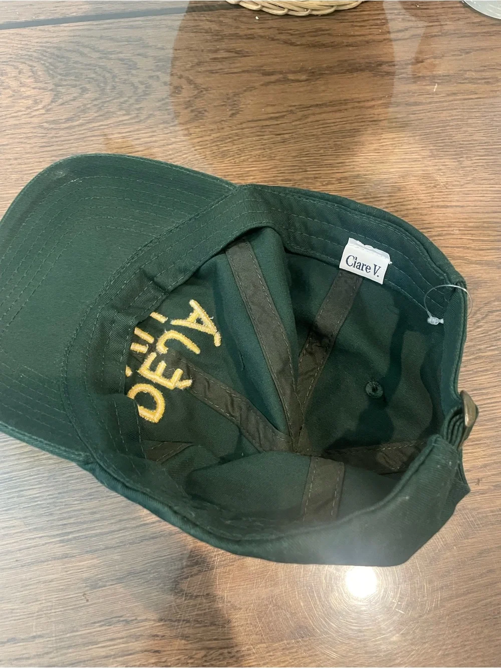 Clare V. Baseball hat Déjà Vu Embroidered Green